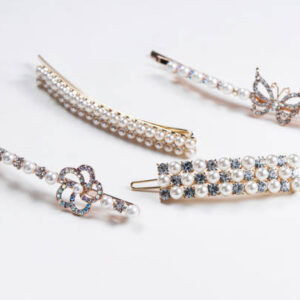 Beautiful lady with bun on white